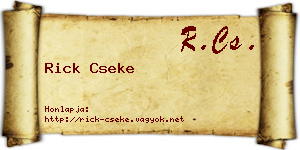 Rick Cseke névjegykártya